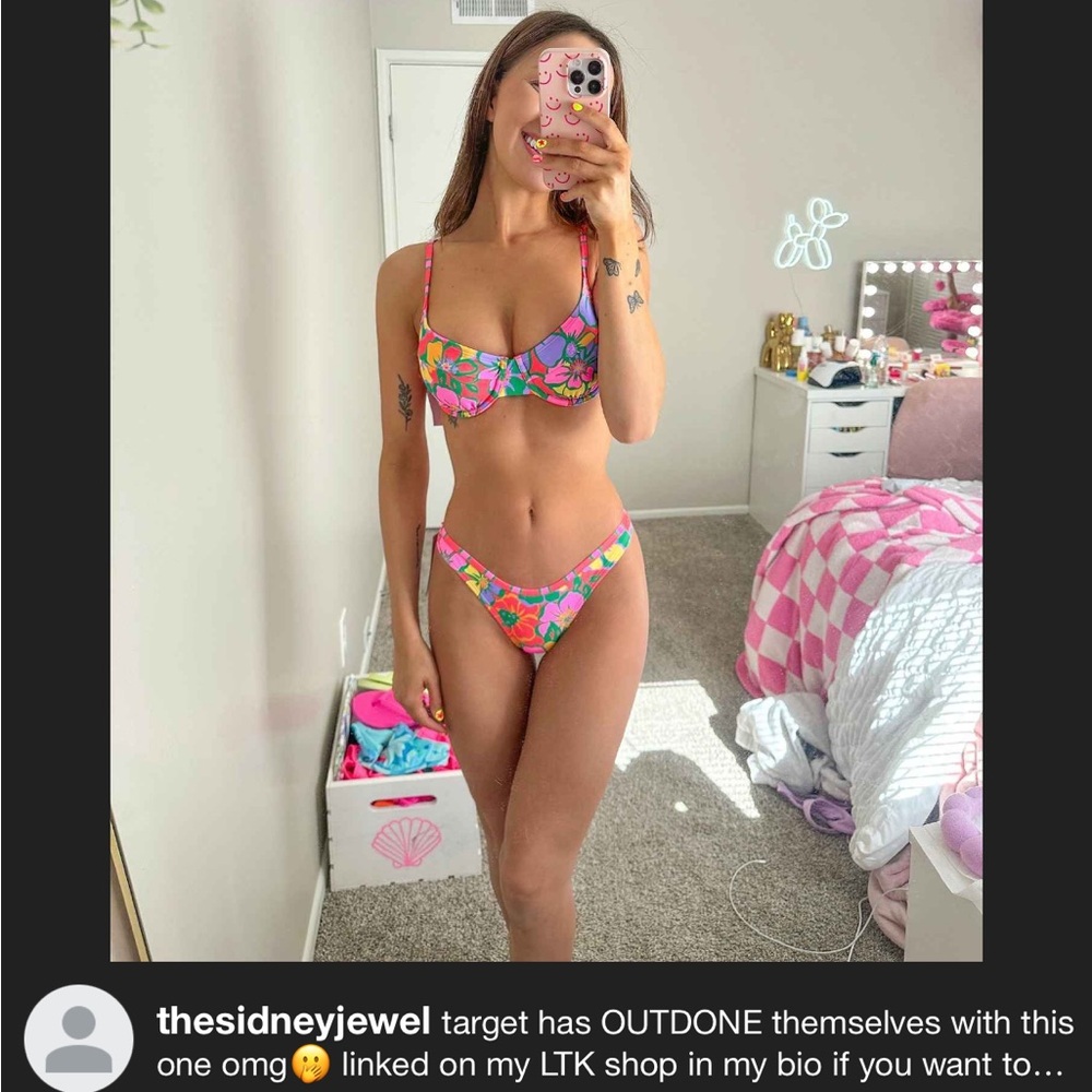 Wild Fable Bright Floral Bikini Top
